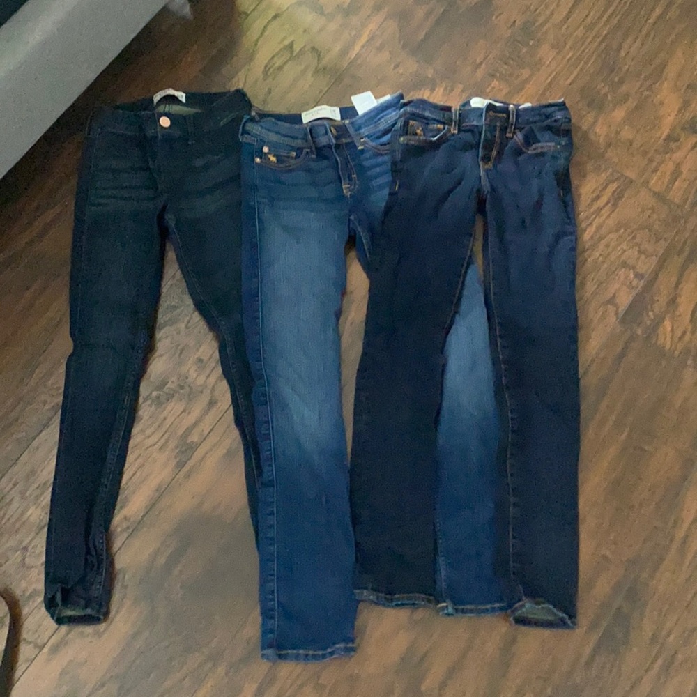 3 pack denim Abercrombie kids  slim jeans size 9/10